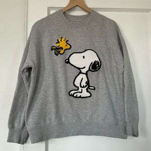 Peanuts Sweatshirt with Snoopy and Woodstock appliqué, size M